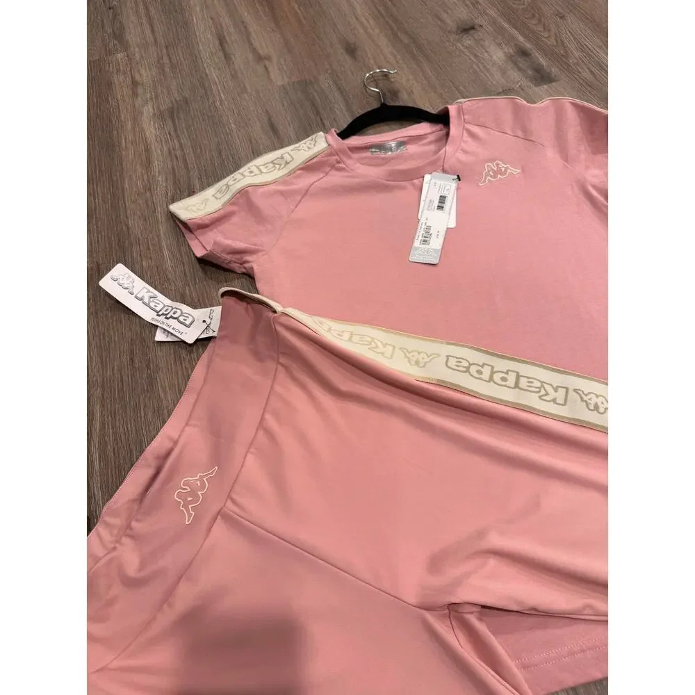 Kappa Women’s Pink Logo Athletic Set T-Shirt & Leggings 2-Piece Outfit New L/XL - Picture 2 of 10